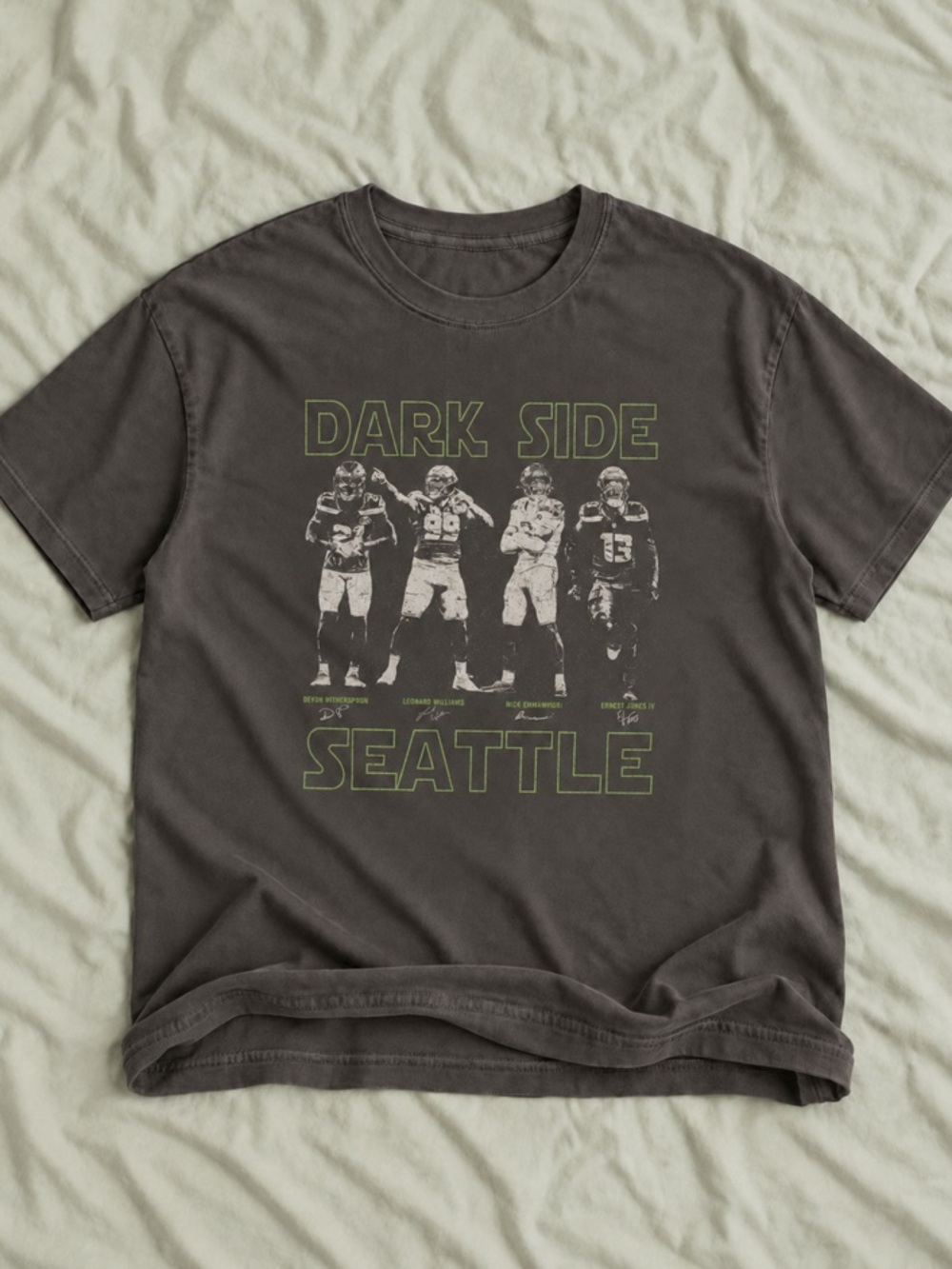 Dark Side Seattle With Signatures NFL 2026 Pepper Graphic T‑Shirt